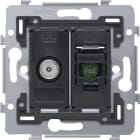 NIKO - Kombination Koax mit RJ45 Anschluss UTP Kat. 6, PoE++ ready, flache Au
