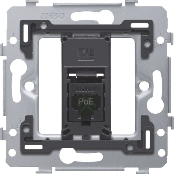NIKO - 1 RJ45 Anschluss UTP Kat. 5E, PoE++ ready, flache Ausführung, inkl. So