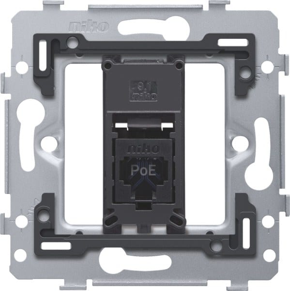 NIKO - 1 RJ45 Anschluss UTP Kat. 6, PoE++ ready, flache Ausführung, inkl. Soc