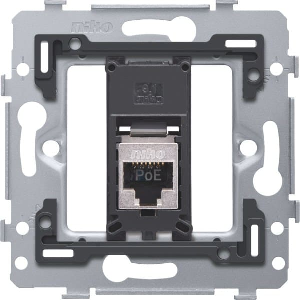 NIKO - 1 RJ45 Anschluss STP Kat. 6, PoE++ ready, flache Ausführung, inkl. Soc