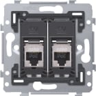 NIKO - 2 RJ45 Anschlüsse STP Kat. 6, PoE++ ready, flache Ausführung, inkl. So