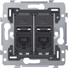 NIKO - 2 RJ45 Anschlüsse UTP Kat. 6A, PoE++ ready, flache Ausführung, inkl. S