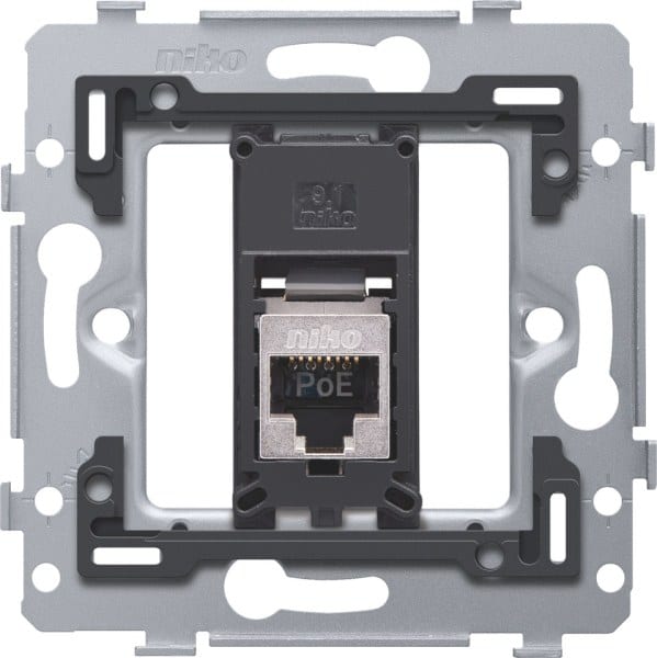 NIKO - 1 RJ45 Anschluss STP Kat. 6A, PoE++ ready, flache Ausführung, inkl. So
