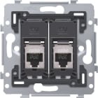 NIKO - 2 RJ45 Anschlüsse STP Kat. 6A, PoE++ ready, flache Ausführung, inkl. S