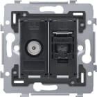 NIKO - Kombination Koax mit RJ45 Anschluss UTP Kat. 6A, PoE++ ready, flache A