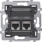 NIKO - 2 RJ45 Anschlüsse STP Kat. 6, PoE++ ready, schräge Ausführung, inkl. S