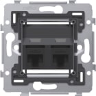 NIKO - 2 RJ45 Anschlüsse UTP Kat. 6A, PoE++ ready, schräge Ausführung, inkl.