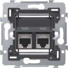NIKO - 2 RJ45 Anschlüsse STP Kat. 6A, PoE++ ready, schräge Ausführung, inkl.