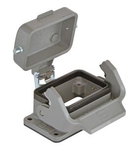 HARTING - Anbaugehäuse Han 6B mit Längsbügel Abdeckkappe aus Alum.