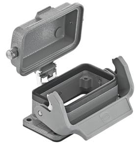 HARTING - Anbaugehäuse Han 10B mit Längsbügel Abdeckkappe aus Alum.