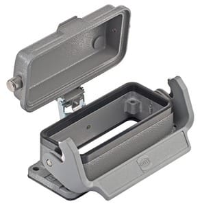 HARTING - Anbaugehäuse Han 16B mit Längsbügel Abdeckkappe aus Alum.