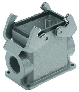 HARTING - Sockelgehäuse Han 10B Aludruckguss Längsbügel 2xM25