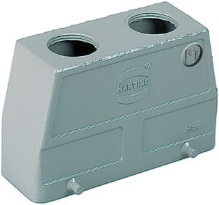 HARTING - Tüllengehäuse Han 16B Aludruckguss hohe Bauf. 2xM25 gerade