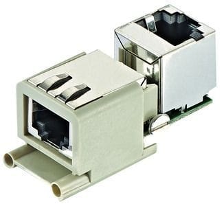 HARTING - Han Brid-RJ45 Wanddurchführung gewinkelt