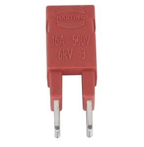 HARTING - Steckbrücke quer, 2x1 rot 16A