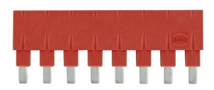 HARTING - Steckbrücke längs, 1x8 rot 16A