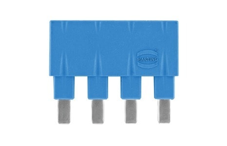 HARTING - Steckbrücke längs, 1x4 blau 16A