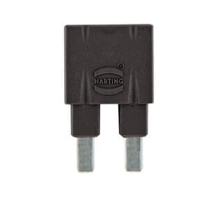 HARTING - Steckbrücke längs, 1x2 schwarz 16A