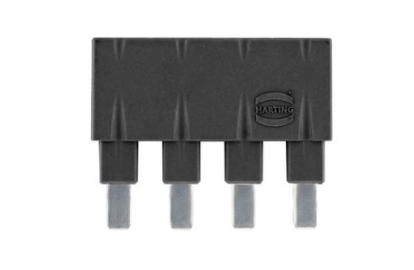 HARTING - Steckbrücke längs, 1x4 schwarz 16A