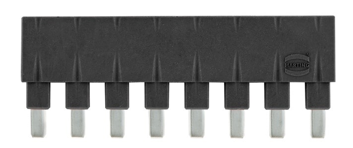 HARTING - Steckbrücke längs, 1x8 schwarz 16A