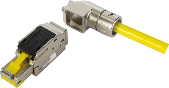 HARTING - RJI MF RJ45 plug Cat6A, 8p IDC angled
