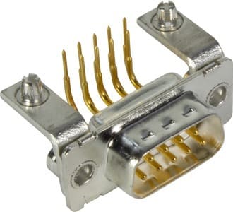 HARTING - D-Sub 09-pole MinD ANG male BL nut M3 PL