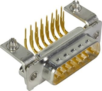 HARTING - D-Sub 15-pole MinD ANG male BL nut M3 PL