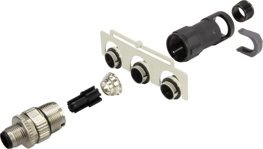HARTING - M12-L male 5p A-cod. with conduit M17x1