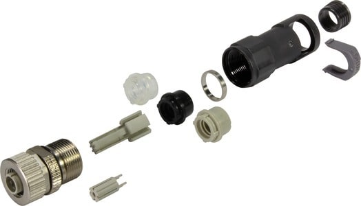 HARTING - M12-L fem. 4p D-cod. with conduit M17x1
