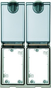 HARTING - Rahmen 2-fach, vernickelt,Plastik Deckel
