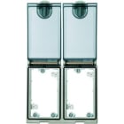 HARTING - Rahmen 2-fach, vernickelt,Plastik Deckel