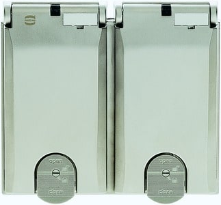 HARTING - Rahmen 2-fach, vernickelt, Metall Deckel
