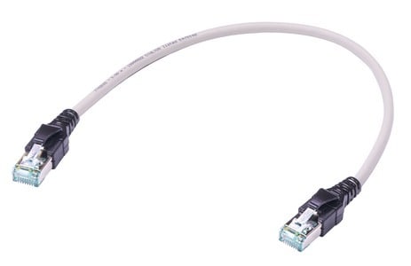 HARTING - RJ45 Patchkabel Kat.6A 1:1 PUR ölbeständig LSOH grau 1m