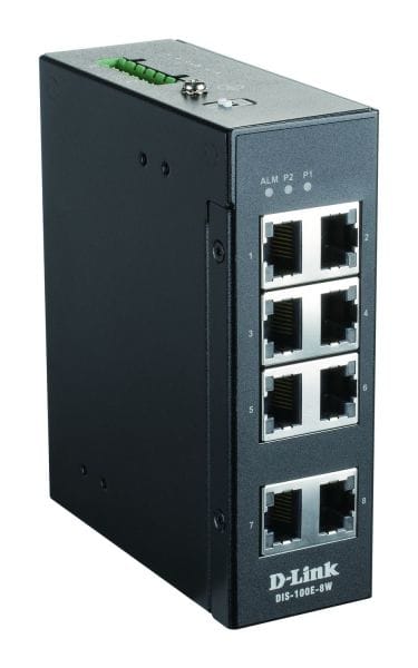 D-LINK - 8-Port Unmanaged Layer2 Fast Ethernet Industrial Switch