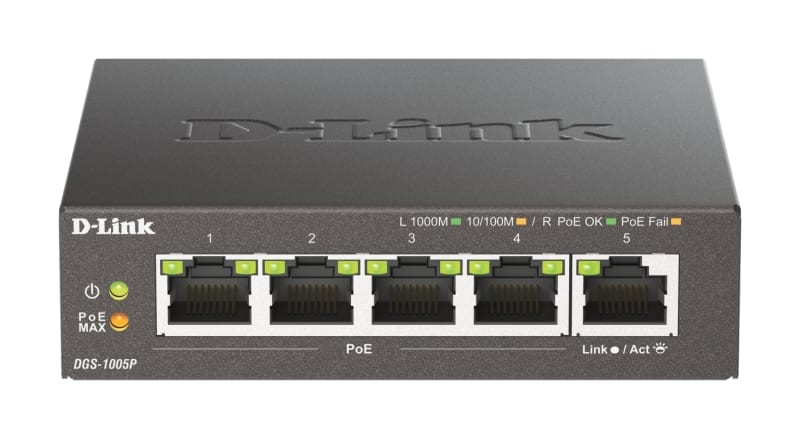 D-LINK - 5-Port Desktop Gigabit PoE+ Switch