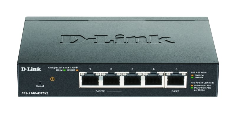 D-LINK - 5-Port Layer2 Gigabit PoE-powered PoE Smart Switch