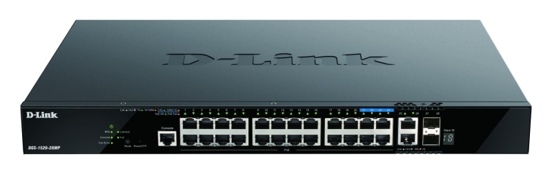 D-LINK - 28-Port Smart Managed PoE+ Gigabit Stack Switch 4x 2.5 GE, 4x 10G