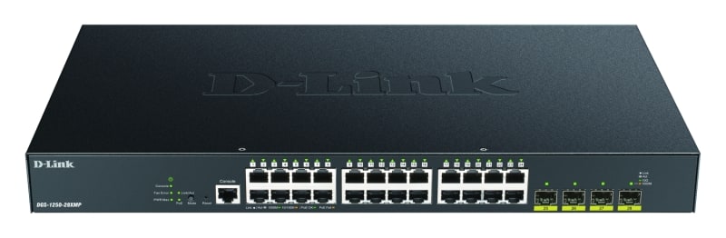 D-LINK - 28-Port Smart Managed PoE+ Gigabit Switch 4x 10G