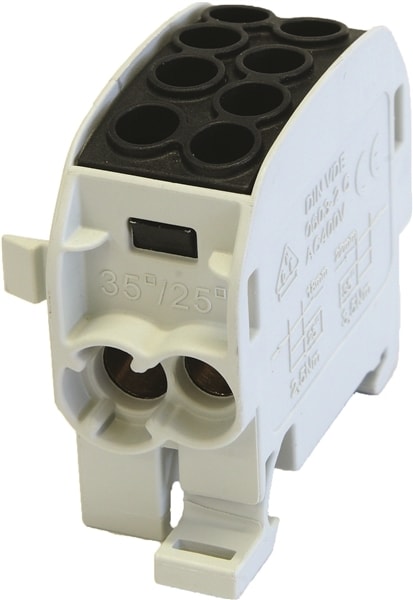 HORA ETEC - Hauptleitungsklemme 35mm² 1x4 schwarz BGV A2 anreihbar