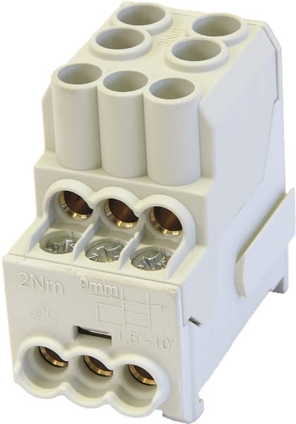 HORA ETEC - ZK 25/1 6x10mm² Unterverteilerblock UVB 100A grau
