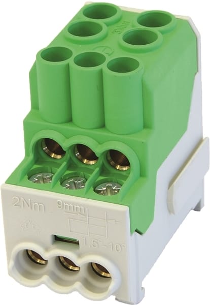HORA ETEC - ZK 25/1 6x10mm² Unterverteilerblock UVB 100A grün