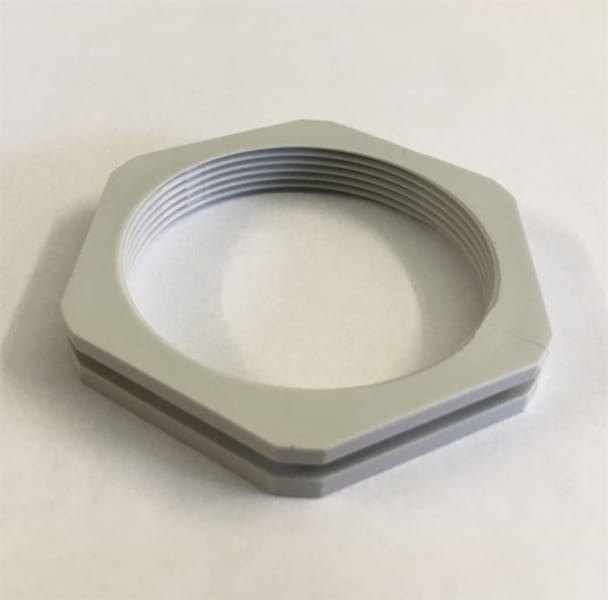 SIB - ADR - GPO Gegenmutter M63 PA6 RAL9005 mit Rille Schlüsselw. 74mm