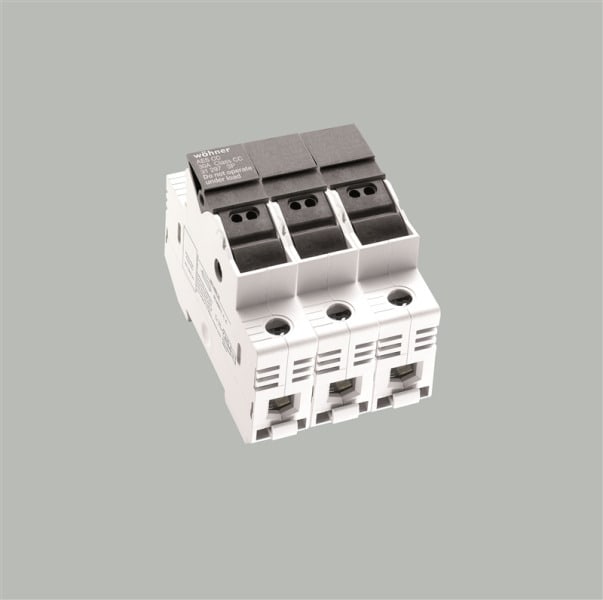 WÖHNER - 31297 Sicherungshalter, max. 30A, 600V AC, Class CC, 3-polig