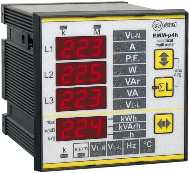 E-TERM - EMMR-4H-485 Multimeter Türeinbau 96x96x55mm, RS485