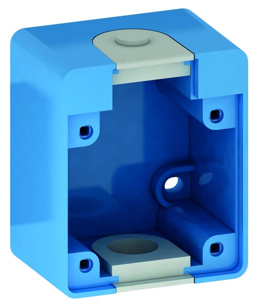 BALS - SCHUKOGEHAEUSE BLAU 722 für Schuko mit Flansch 50x50