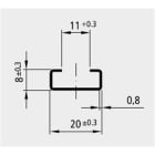 E-TERM - C20/8 ungelocht Hohlschiene 2000mm
