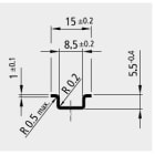 E-TERM - SS 15/5,5 gelocht 12x4,2mm Schnappschiene 2000mm