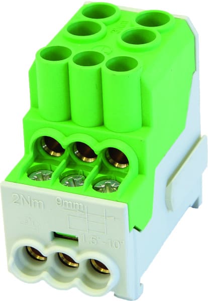 HORA ETEC - ZK 25/1 6x10mm² Unterverteilerblock UVB AL/Cu gn