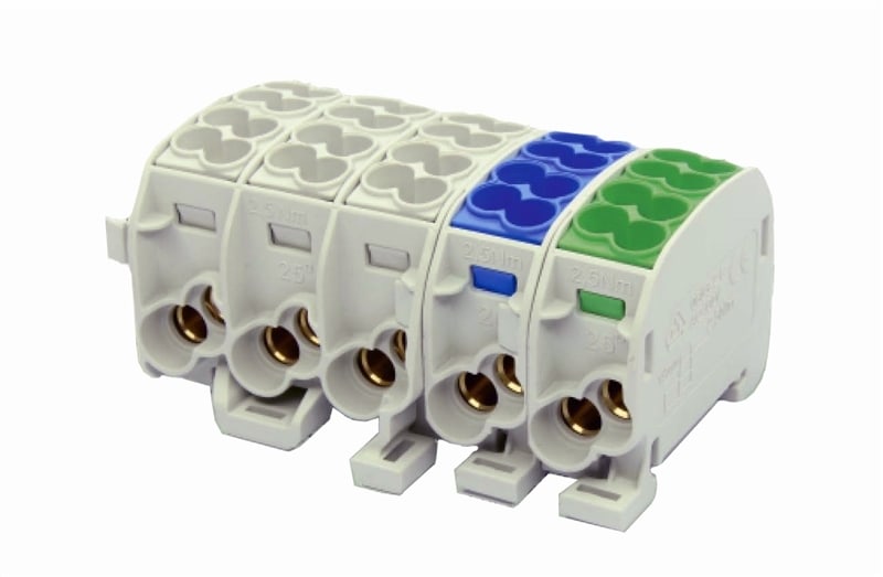 HORA ETEC - Hauptleitungsklemme BGV A2,ZK 25/5 5x4 CU 080150-1-4 3xgr-bl-gn