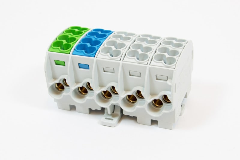 HORA ETEC - Hauptleitungsklemme BGV A2,ZK 25/5 5x4 CU 080150-4-4 gn-bl-3xgr